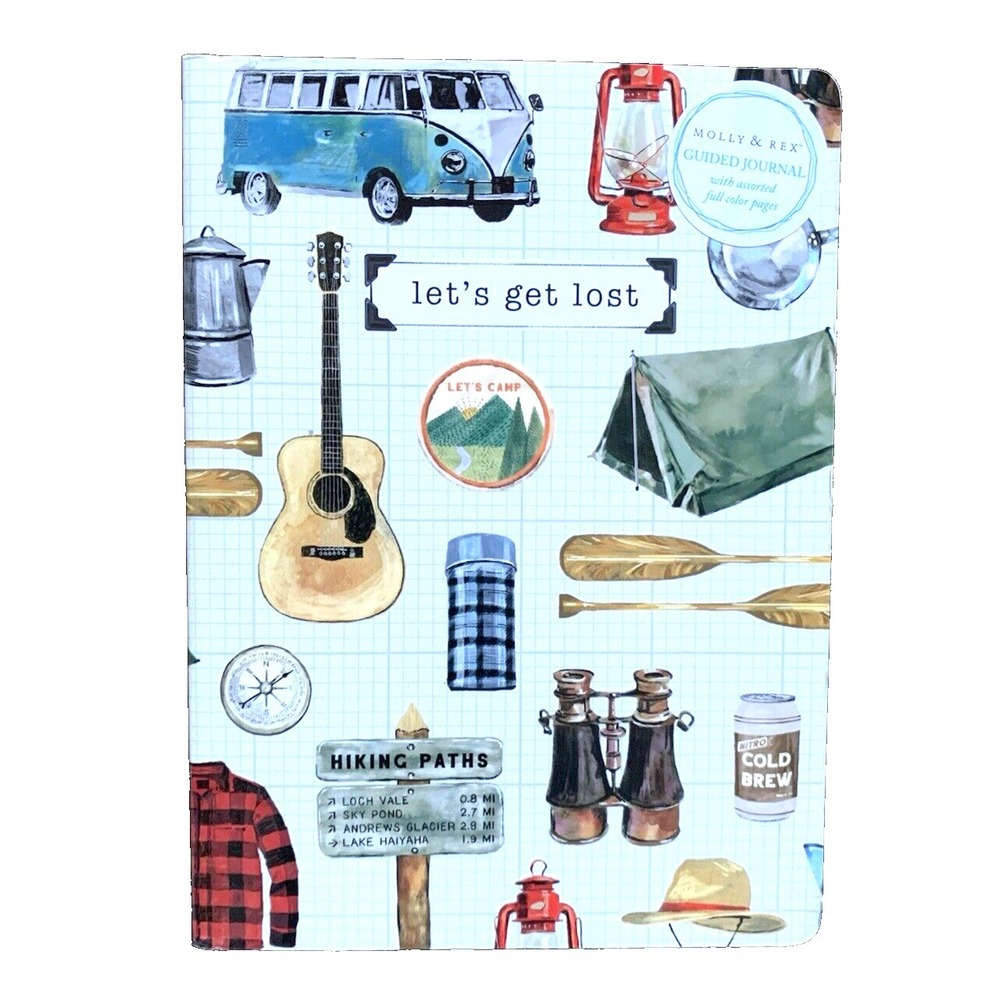 Let's Get Lost Hiking Journal Molly & Rex Camping Outdoors Scrapbooking Memories